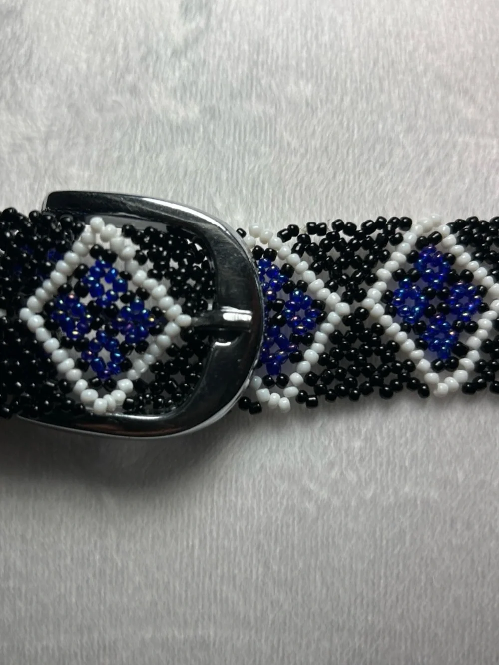 Handmade | Beaded Southwestern Style | Belt | Silver Buckle